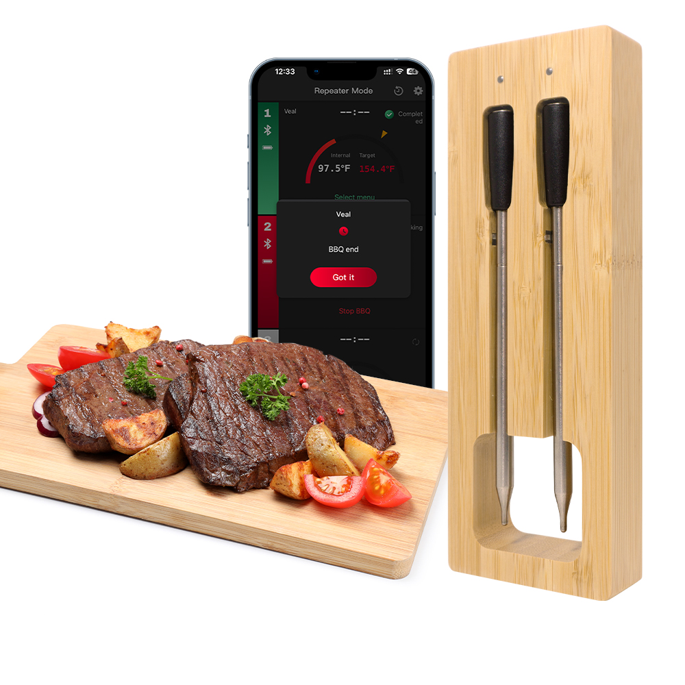 Bluetooth Premium Smart Waterproof Kitchen Food Meat Truly Wireless  Thermometer With High Temperature Probe For Grill Barbecue